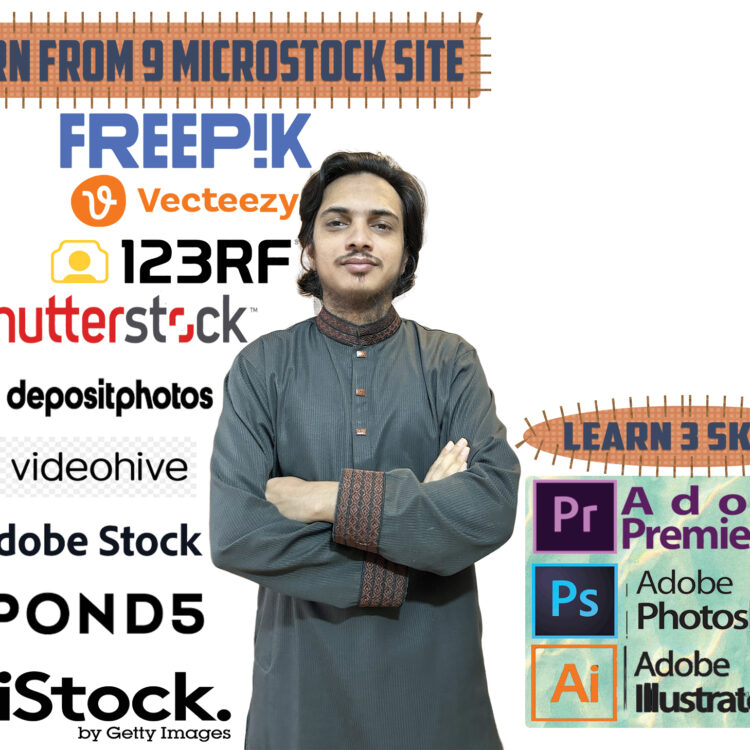 BDMicrostock microstock training banner showing professional guidance for earning passive income from stock photography and video